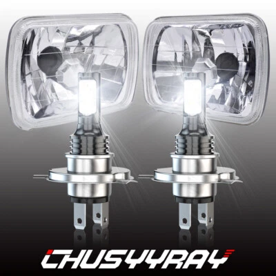 For Chevrolet C10 C20 C30 1981-1986 Pair 7x6" 5x7 LED Headlights Hi/Lo Lamps - Image 1 of 4