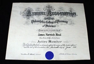 Vintage College Diploma 1955 Philadelphia College of Pharmacy and Science Large - Bild 1 von 7