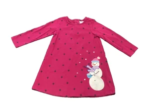 Hannah Anderson Girls Cranberry Dress With Snowman Navy/White Stars 100 4 - Picture 1 of 3