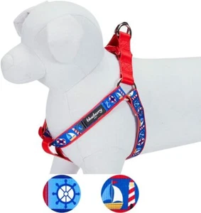 Arnés para perro Blueberry Pet grande Bon Voyage náutico azul rojo L - Imagen 1 de 7