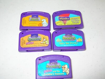 Lot of 5 Leap Frog Leap Pad Learning Game Cartridges Scooby-Doo Math Reading + - Image 1 of 3