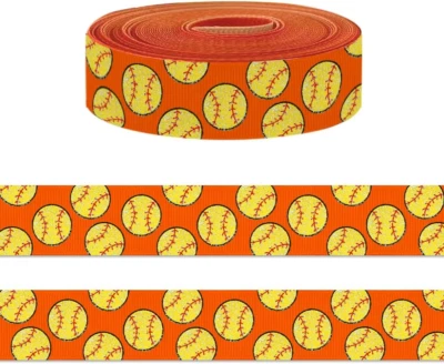 5 Yards American Softball Ribbon for Crafting Sewing, 7/8 Inch Red Grosgrain Rib - Image 1 of 2
