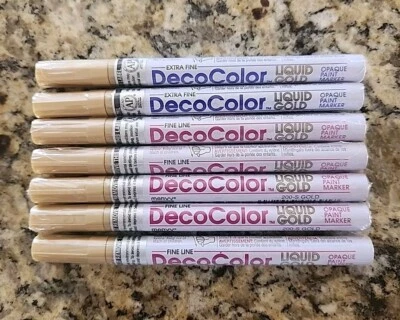 Lote de 7 rotuladores de pintura DecoColor oro líquido permanente punta fina decoración NUEVO Foto 1 de 4