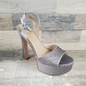 Sandalia de plataforma Michael Kors Jenson para mujer talla 9 M tacón de cuero metálico brillante - Imagen 1 de 13