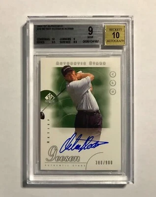 2001 SP Authentic #78 Retief Goosen (Au RC /900) !! BGS 9 !! (w/10 Centering) !! - Image 1 of 2