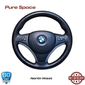 Volante BMW E81 E82 E87 E90 E91 E92 look pelle nero COMPLETO OEM .19. - Foto 1 di 12