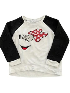 Vintage Disney Parks Minnie Mouse Sweatshirt Youth SZ XS (4/5) Sequined Ears - Picture 1 of 3