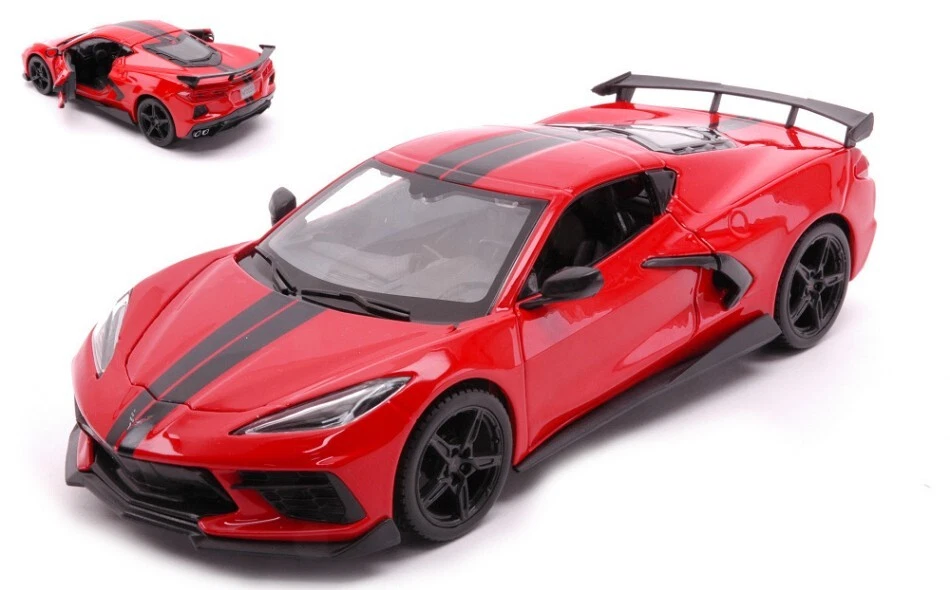 Maisto CHEVROLET CORVETTE STINGRAY COUPE' HIGH WING 2020 RED 1:24 - Imagen 1 de 1