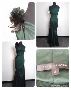 David Meister Dress Women's Size 2 Green New w/ Tags #W2066 - Picture 1 of 9