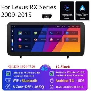 12.3'' For Android 14 Carplay Android Car Stereo Radio GPS WIFI For Lexus RX - Picture 1 of 23