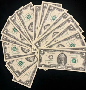 *RARE NEW* $2 Star Bill Uncirculated Sequential Crisp Two Dollar Note Lucky Lot - Picture 1 of 4