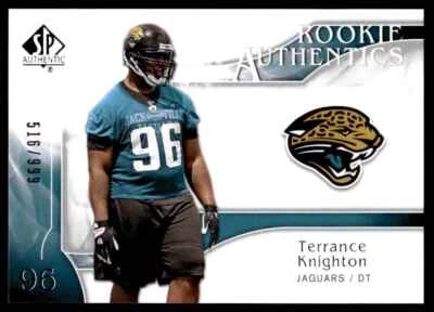 2009 SP Authentic Terrance Knighton Rookie 516/999 Jacksonville Jaguars #253 R65 - Image 1 of 2