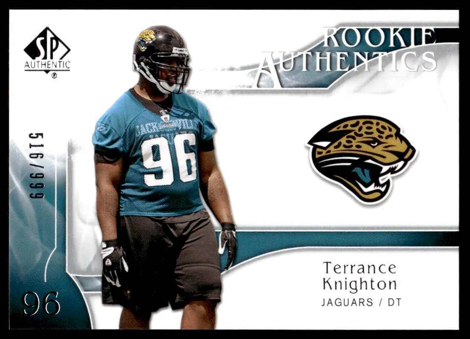 2009 SP Authentic Terrance Knighton Rookie 516/999 Jacksonville Jaguars #253 R65 - Image 1 of 2