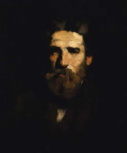 William Merritt Chase "Ritratto di Mr. Leslie Pease Barnum" baffi arte nera - Foto 1 di 4