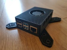 Raspberry Pi 4 Pi4 VESA Mount. Includes Case, Fan & Heatsink ~35°C lower temps!