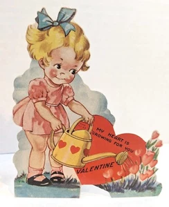c 1940 Valentines Lot of 4 *  Garden  Anthropomorphic Bear  #B5Lot4 - Picture 1 of 9