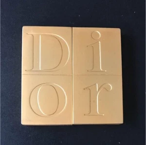Dior sliding compact mirror novelty Square Gold Logo 5.8×5.8cm Japan Used/good - Picture 1 of 9