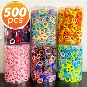 500 Pcs Elastic Hair Ties Girls Rubber Bands Colorful Braids Ponytail Styling - Picture 1 of 56