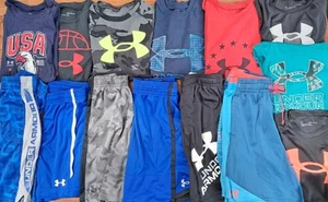 Under Armour Boys Lot Tees Shorts Size Small - Picture 1 of 23