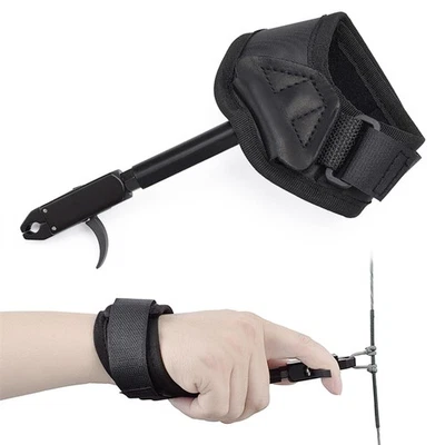 Compound Bow Release Aid Trigger Adult Archery Right Left Hand Adjustable Bla... - Image 1 of 4