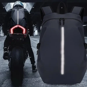 SMD Motorcycle Helmet Backpack With Reflective Strips Black Soft She’ll Waterpr - Picture 1 of 5