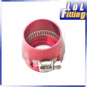 US SHIP -14AN AN14 Fuel Oil Hose Clamp Finishers Aluminum HEX Finishers Red - Foto 1 di 6