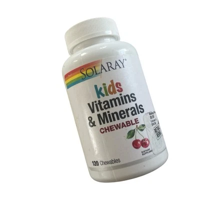 Solaray Kids Vitaminas y Minerales 120 Negro Cereza Niños Masticables Ex: 4/27 Foto 1 de 4