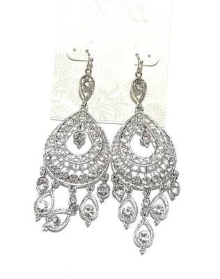 Deslumbrantes Pendientes Distintivos Diseño Cristales Gota Pendientes de Novia Moda Profesional Foto 1 de 3