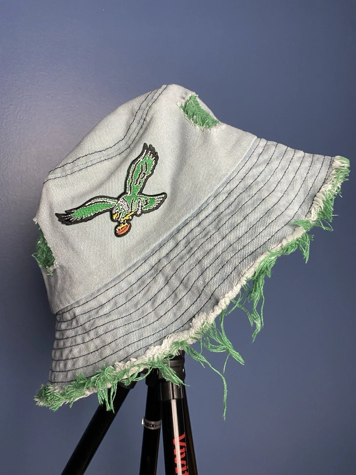 Vintage Philadelphia Eagles Blue Bucket Hat With logo - Image 1 of 1