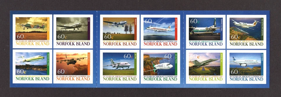 Folleto de aterrizaje de aviones M29985 Australia Norfolk Is 2012 70 aniversario X12 UMM Foto 1 de 1