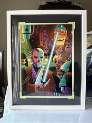 "Cantina Obi-Wan Jeff Granito 2023 parques Disney impresión 14"" x 18"" enmarcada" Foto 1 de 3