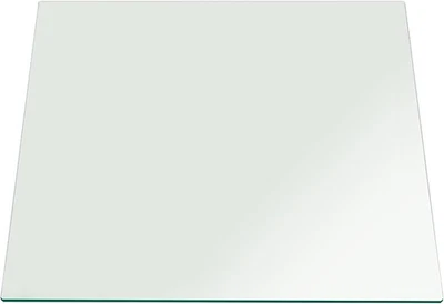 Mesa de vidrio templado transparente borde plano cuadrado de 14 pulgadas con 3/8 pulgadas de grosor  Foto 1 de 4