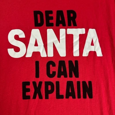 Camiseta feminina Victoria's Secret gola redonda Dear Santa vermelha grande - Imagem 1 de 4