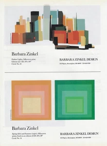 BARBARA ZINKEL Harbor Lights/Spring&Summer Silkscreen Art 1988 Print Ad - Picture 1 of 1