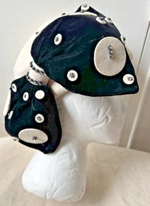 Vintage Women's Hat Cream Wool w/Black Jeweled Velvet Bow An Original by Marion - Picture 1 of 11