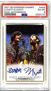 2021 Upper Deck SCOTT & SETH AVETT Brothers Signed Card Graded PSA 6 SLABBED - Bild 1 von 2