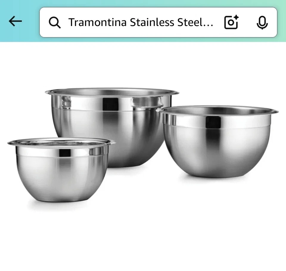 Tramontina Gourmet 3Pk Cuencos Mezcladores de Acero Inoxidable - ACERO INOXIDABLE TALLA ÚNICA Foto 1 de 1