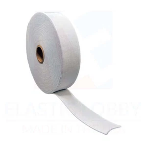 1,25 Zoll (32 mm) weiß gestrickt elastisch - hergestellt in den USA" - Bild 1 von 9