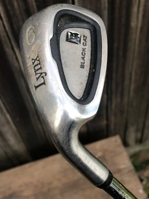 Club de golf Lynx Black Cat 9 hierro LH dinámico acampanado varilla de acero rígido True Temper R Foto 1 de 4