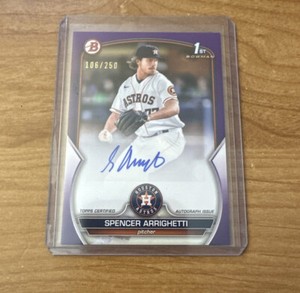 Spencer Arrighetti 2023 Bowman 1st Purple Prospect Auto #d/250 - Astros