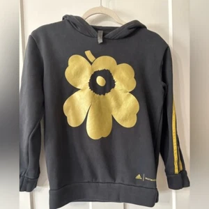 Adidas X Marimekko Collab Hoodie black/Gold Girls size M - Picture 1 of 7