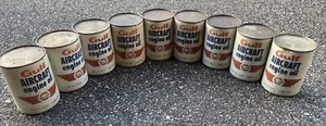 Vintage Gulf Aircraft Engine Oil Plastic Oil Can Full Sealed SAE50 Lot Of 9! - Picture 1 of 16