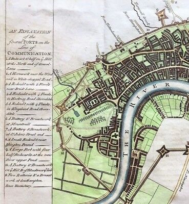 Mappa Guerra Civile Città Di Londra E Dintorni 1775 Fortificata In C1642 Collezionisti    • 91.10€
