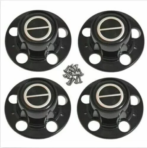 4pcs 1980-1996 FORD F150 BRONCO VAN MatteBLACK  Wheel Hub Center Caps BLACK - Image 1 of 1