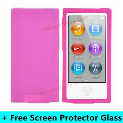 Pink Silicone Soft Skin Case Cover for Apple iPod Nano 7th & 8th Generation - Image 1 of 3