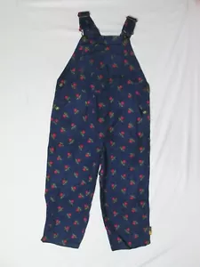 NEW Gymboree Vintage M 3-4yrs FALL HARVEST 1998 Blue Floral Corduroy Overalls - Picture 1 of 6