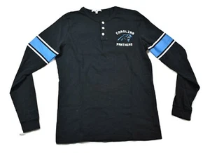 Junk Food Mens NFL Carolina Panthers Henley Shirt New S, M, L - Picture 1 of 5