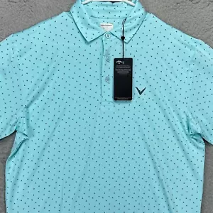 Callaway Opti-Dri Golf Polo Shirt Adult Medium Blue Geometric Logo Rugby Men NEW - Picture 1 of 9