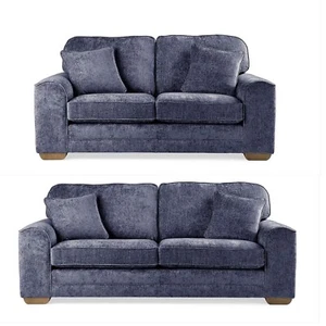 Chenille Fabric Sofa  Grey 3seater & 2 seater high back - Picture 1 of 12