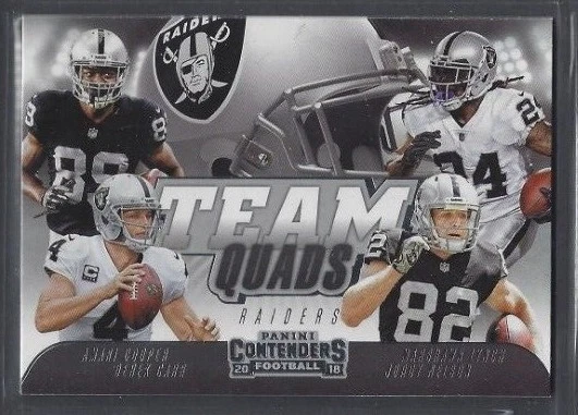 Oakland Raiders 2018 Panini Contenders TEAM QUADS Carr Lynch Nelson Cooper - Image 1 of 1
